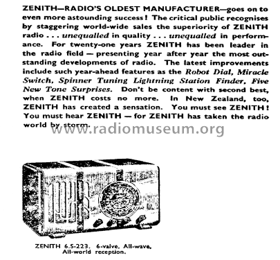 6-S-223; Zenith Brand, C & A (ID = 2944631) Radio