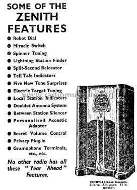 9-S-262; Zenith Brand, C & A (ID = 2945761) Radio