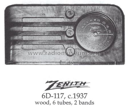 6D117 Ch=5633; Zenith Radio Corp.; (ID = 1486056) Radio