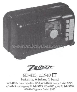 6D-414W Ch=5660/5664; Zenith Radio Corp.; (ID = 1487172) Radio