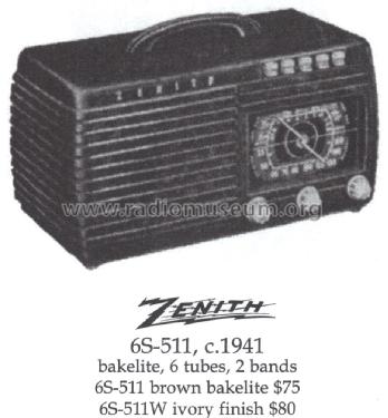 6S511 Ch= 6A13; Zenith Radio Corp.; (ID = 1487441) Radio