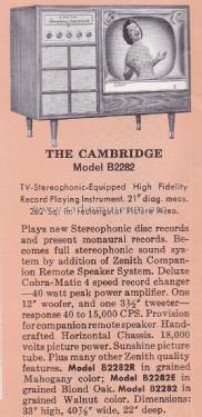 B2282E Ch= 17B22 & 5B26; Zenith Radio Corp.; (ID = 1939480) Television