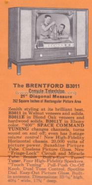 B3011 Ch= 19B20Q; Zenith Radio Corp.; (ID = 1940210) Télévision