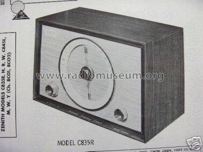 C835W 'The Super Symphonaire' Ch= 8C01; Zenith Radio Corp.; (ID = 658317) Radio