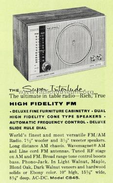 C845Y 'The Super Interlude' Ch= 8C02; Zenith Radio Corp.; (ID = 2033017) Radio