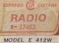 E 412W ; Zenith Radio Corp.; (ID = 531608) Radio