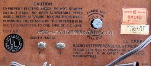 E 462P; Zenith Radio Corp.; (ID = 2856265) Radio