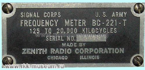 SCR-211-T Frequency Meter Set ; Zenith Radio Corp.; (ID = 723177) Equipment