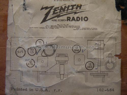 G672BT Ch= 6G61BT; Zenith Radio Corp.; (ID = 2724898) Radio