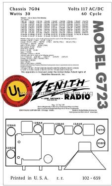 G723 Ch= 7G04; Zenith Radio Corp.; (ID = 2834294) Radio