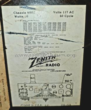 H664 Ch= 6H02; Zenith Radio Corp.; (ID = 3108712) Radio