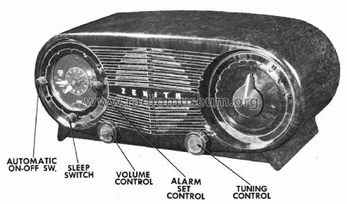 J514F Automatic Clock Radio Ch= 5J03; Zenith Radio Corp.; (ID = 3081043) Radio