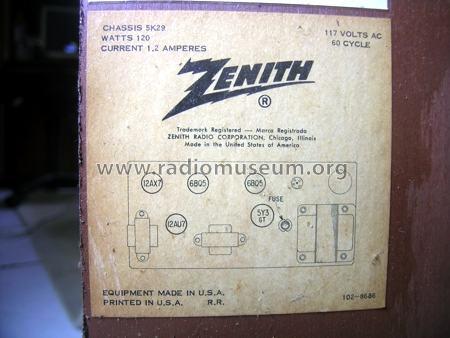 MK2606 Ch= 9H20LZ1 + 5K29; Zenith Radio Corp.; (ID = 719088) Radio