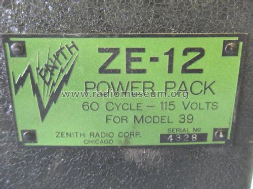 Power Supply ZE-12; Zenith Radio Corp.; (ID = 3017617) Power-S