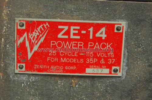 Power Unit ZE14; Zenith Radio Corp.; (ID = 2720830) A-courant