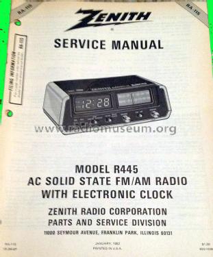 R445; Zenith Radio Corp.; (ID = 1713958) Radio