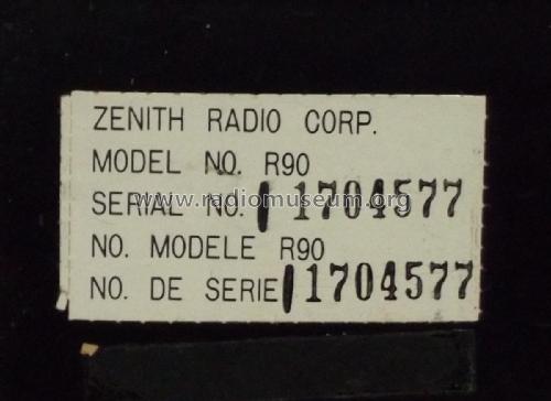 R90 FM/AM Cassette Recorder ; Zenith Radio Corp.; (ID = 2710998) Radio