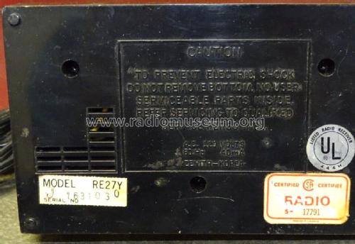 RE27Y Rechargeable ; Zenith Radio Corp.; (ID = 2991304) Radio