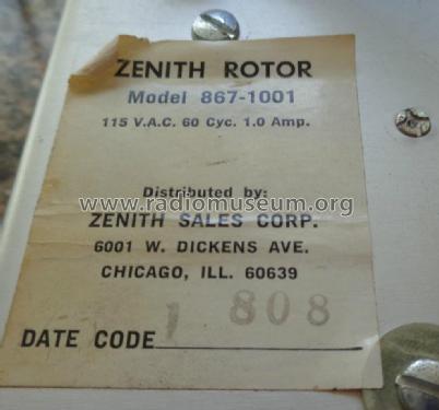 Rotor 867-1001; Zenith Radio Corp.; (ID = 1826424) Misc