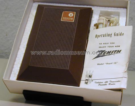 Royal 16 Billfold R-16J ; Zenith Radio Corp.; (ID = 2750360) Radio