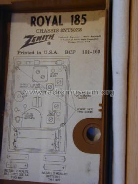 Royal 185 Ch= 8NT50Z8 Radio Zenith Radio Corp.; Chicago, IL, build ...