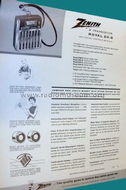 Royal 20-G Vest Pocket Radio Ch= 8NT-47-Z9; Zenith Radio Corp.; (ID = 1626652) Radio
