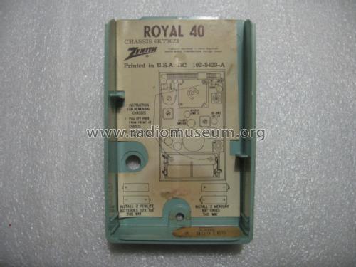 Royal 40F Ch= 6KT50Z1; Zenith Radio Corp.; (ID = 1603198) Radio