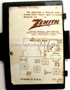 Royal 500 Ch= 7ZT40Z1; Zenith Radio Corp.; (ID = 994597) Radio