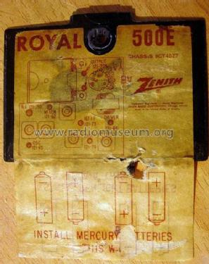 Royal 500E Ch= 8CT40Z7; Zenith Radio Corp.; (ID = 559088) Radio