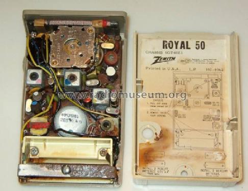 Royal 50L Shirt Pocket Radio Ch= 6GT40Z1, 6GT40Z2; Zenith Radio Corp.; (ID = 863620) Radio