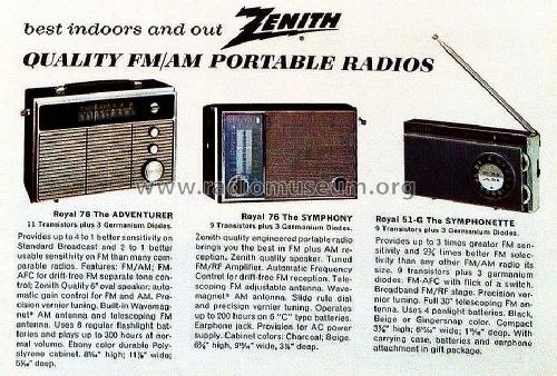 Royal 51-G The Symphonette ; Zenith Radio Corp.; (ID = 1631445) Radio