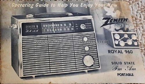 Royal 960 Ch= 11NT42Z8; Zenith Radio Corp.; (ID = 2849183) Radio