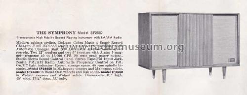 SF2560E Ch= 8B24 + 7B31; Zenith Radio Corp.; (ID = 1360617) Radio