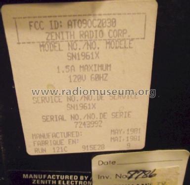 SN1961X Color TV System 3 ; Zenith Radio Corp.; (ID = 1062813) Fernseh-E