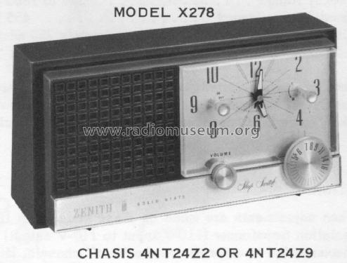 X278W Ch= 4NT24Z2; Zenith Radio Corp.; (ID = 1237605) Radio