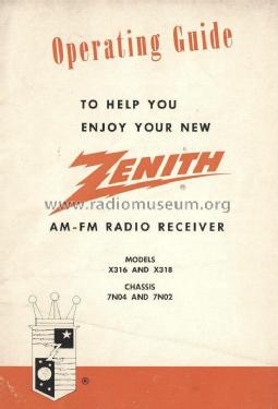 X316W Ch= 7N02; Zenith Radio Corp.; (ID = 3008564) Radio