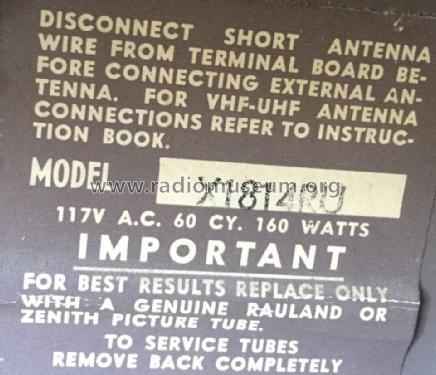 X-1814RU Ch= 16X20U; Zenith Radio Corp.; (ID = 1992366) Television