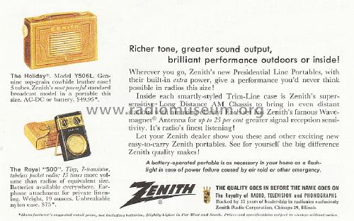 Y506L Ch= 5Y40; Zenith Radio Corp.; (ID = 1515033) Radio