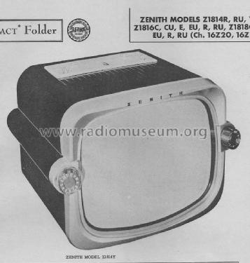 Z1814R Ch= 16Z20; Zenith Radio Corp.; (ID = 1713422) Television