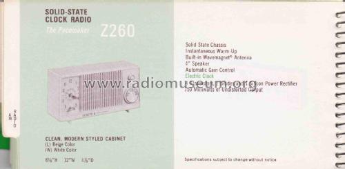 Z260 Ch= 4ZT28; Zenith Radio Corp.; (ID = 2812693) Radio