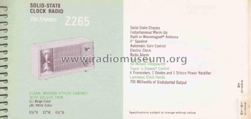 Z265 Ch= 4ZT29; Zenith Radio Corp.; (ID = 2812682) Radio