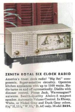 Z624G Ch= 6Z03; Zenith Radio Corp.; (ID = 1994900) Radio