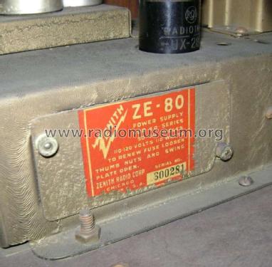 Power Supply ZE80; Zenith Radio Corp.; (ID = 672121) Power-S