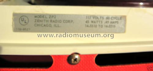 ZP2 Ch= 1L20; Zenith Radio Corp.; (ID = 719165) R-Player