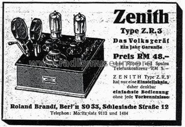 Zenith ZR3; Zenith-Radiowerk; (ID = 3649) Radio