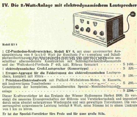 NF-Verstärker KV8; Zerdik; Wien (ID = 826244) Ampl/Mixer