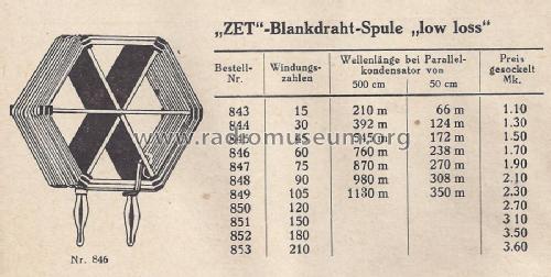 Steckspule Blankdraht-Spule low loss; ZET-Werk; Berlin (ID = 1609767) Radio part