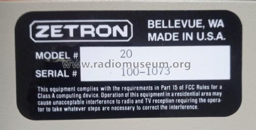 Message Repeater Model 20; Zetron Inc.; Redmond (ID = 2837533) R-Player