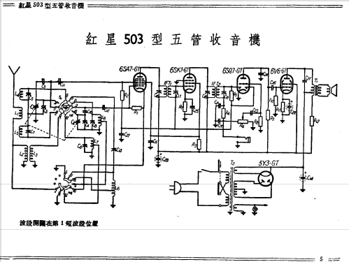 Hongxing 红星 Red Star 503; Nanjing 南京无线电厂 (ID = 775500) Radio