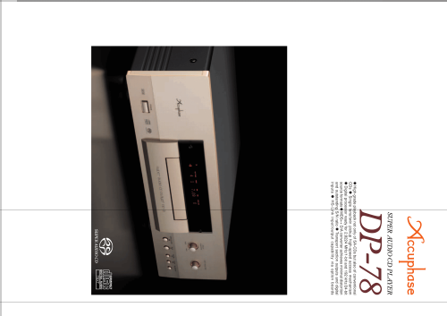 Super Audio CD Player DP-78; Accuphase Laboratory (ID = 2083419) R-Player